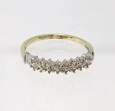 1/2 Eternity Ring 9ct Gold Genuine Diamond 0.15ct  Hallmarked Size N • $148.10