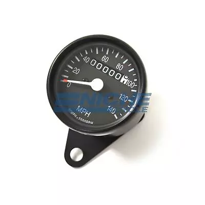 Mini Universal Black Motorcycle Mechanical 140 MPH Speedo Speedometer Gauge 1:1 • $81.25