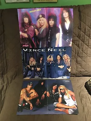 Rare Huge Motley Crue  Lot  Posters Pins Patch Photos Vince Neil  Ships Free • $39.99