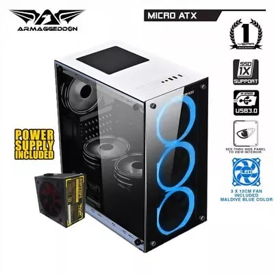 Gaming PC Case Armaggeddon Nimitz TR1100 Micro ATX Case Power Supply Included • $99.95