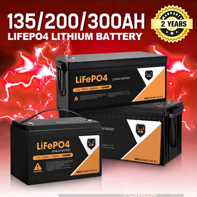 Mobi 12V 20AH 135AH 175AH 200AH 300AH Lithium Iron Battery LiFePO4 Deep Cycle • $529.95