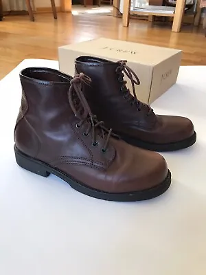 Vintage J Crew Brown Round Toe Leather Work Boot With Lug Sole Womens 9 Med • $100