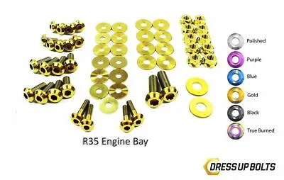 Dress Up Bolts For Nissan R35 GT-R 2007-2019 VR38 Titanium Engine Bay Kit Gold • $291.49