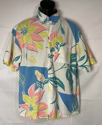 Vintage Op Ocean Pacific Mens Miami Hawaiian Short Sleeve Button Up Shirt Size L • $25