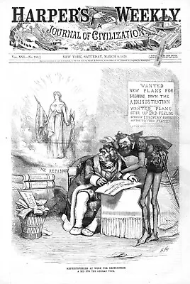 Mephistopheles At Work For Destruction -  By Thomas Nast  -  Politics - 1872     • $19.51