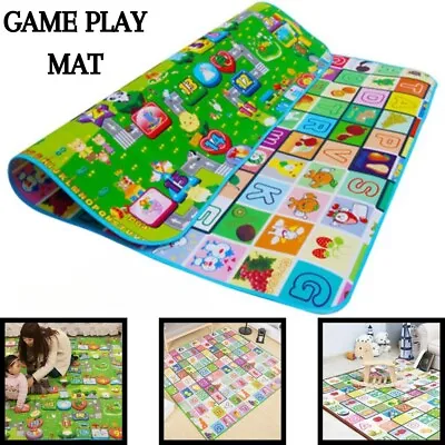 2 Side Kids Crawling Educational Game Play Mat Soft Foam Picnic Carpet 200x180cm • £12.87