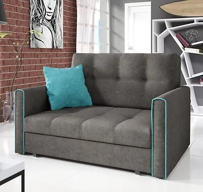 2-Seater Sofa Bed VIVA BIS II With Storage Fabric Springs Modern Comfortable New • £375