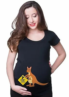 Kangaroo Baby On Board T Shirts Mom Funny Maternity T Shirt Gift Tee Baby Shower • £17.67