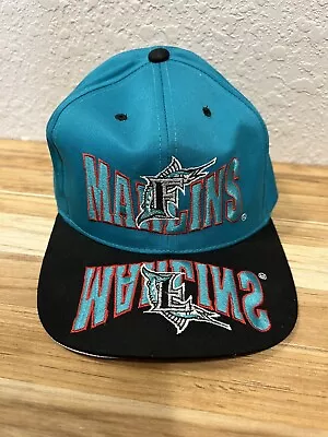 RARE Vintage 90's Florida Marlins Reflection Snapback Hat • $50