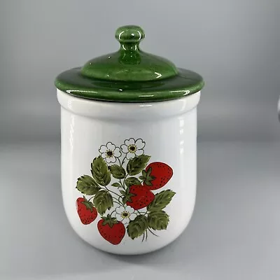 Vintage 1970s McCoy Pottery  Strawberry Country  Ceramic Canister ~ #135 • $25