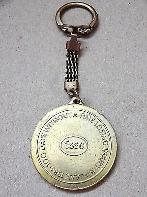 £4.49 • Buy ESSO - WORK SAFELY - 100 Days Without An Accident - Vintage - KEYRING