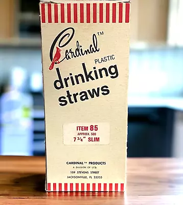 Vintage Drinking Straws- Soda Straw Plastic Hot Cold Drinks  FULL BOX • $19