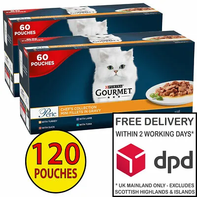 £59.99 • Buy Gourmet Perle Chef's Collection Cat Food In Gravy 2 X (60x85g) = 120 Pouches!