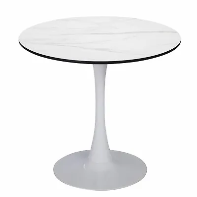 $159.99 • Buy Modern Round Tulip Table Mid-Century Dining Table With Iron Base For 2-4 People
