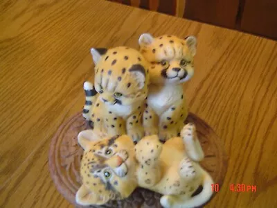 2 -Vintage Enesco 1984 Ruth Morehead Animal Figurines Leopard Cubs • $7.99