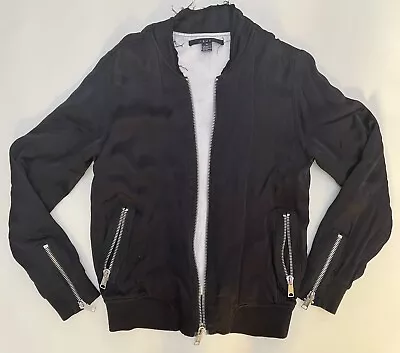 Ksubi  Black Satin Bomber Zip Up Jacket  Size S • $80