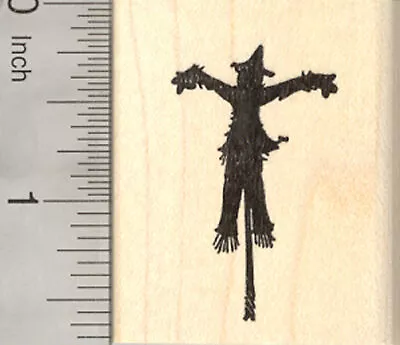 Small Scarecrow Rubber Stamp In Silhouette Halloween E22503 WM • $15