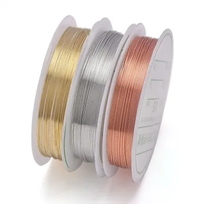 0.2-1mm Copper Metal Wire Thread String Cord For DIY Beads Craft Jewelry Making • £3.22