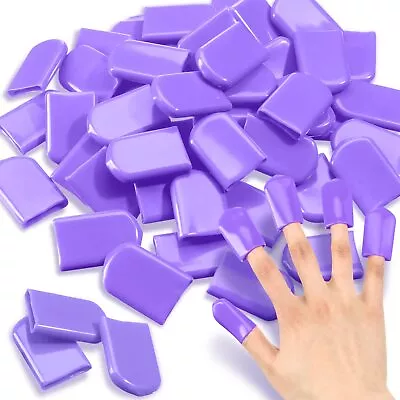 50 Pcs 0.94 X 1.57 Inch Tanning Finger Tips UV Protection Nail Protector Nail... • $23.24