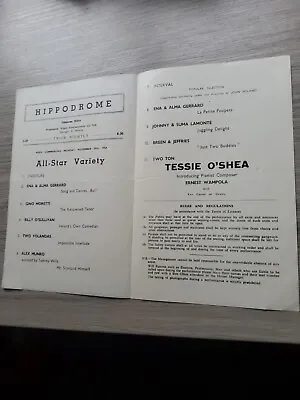 Variety Theatre Programme 1954wigan Hippodrometessie Osheaalex Munro • £8