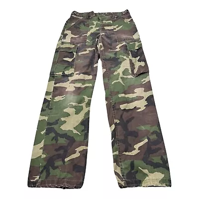 Vintage 70s Mens 33x32 Camo Cargo Military Pants OG 107 Style • $50