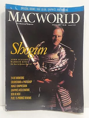 Macworld Magazine January  1991: John Sculley Cover 1990 Year In Review • $9.99