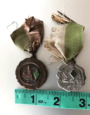 2 Vintage 1930s Sports Medals BLC Or BCL - Art Deco - Archery Hurdles - Newark • $27.20