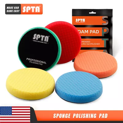 SPTA 5Pc 5 Inch 6 Inch 7 Inch Compound Buffing Sponge Polishing Pads For Buffer • $23.99