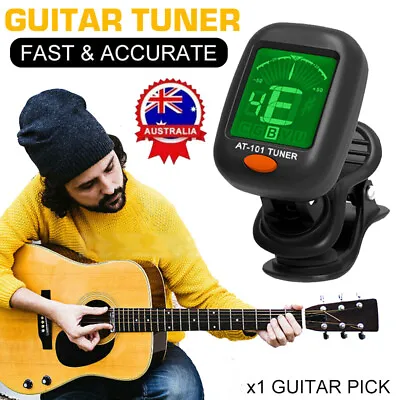 $11.23 • Buy Chromatic Guitar Tuner Violin Bass Ukulele Picker LCD Electronic Digital Clip On