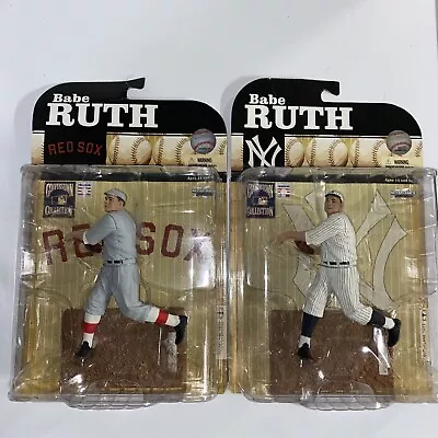 McFarlane Cooperstown Collection Babe Ruth Yankees Red Sox Action Figures Set 2 • $59.99