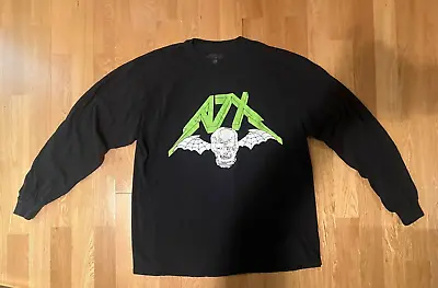 Avenged Sevenfold Skull Bat Mens XL Black Long Sleeve Tee Shirt • $23