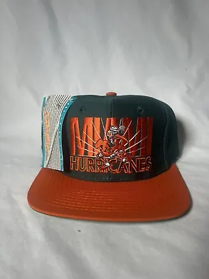 Vintage Miami Hurricanes Snapback Hat Nwt 90s Nos • $40