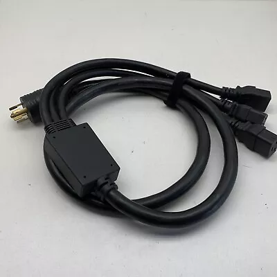 IEC C19 Heavy Duty Triple Splitter Power Cord L21-20P Locking Plug 10AWG 20A • $34.99