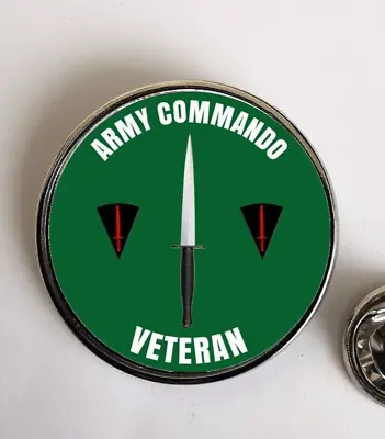 Army Commando Veteran Military Army Domed Lapel Pin Badge 25mm • £4.95