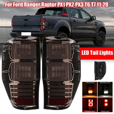 Dynamic Smoked Tail Lights For Ford Ranger Raptor PX1 PX2 PX3 T6 T7 2011-2020 • $236.15