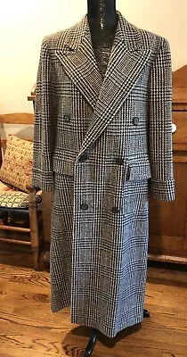 Vintage Ralph Lauren Plaid Wool Double Breasted Long Coat  Sz 6 New Without Tags • $295