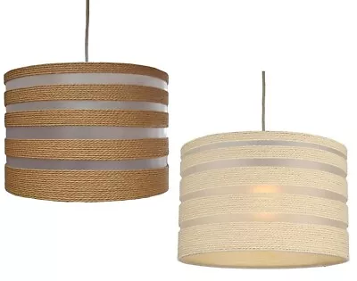 PVC Rope Drum Lampshade Non Electric Modern Ceiling Light Shade Pendant Easy Fit • £16.99