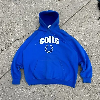 Vintage 90s Indianapolis Colts Hoodie Graphic Heavyweight Men’s XL Boxy Russell • $30