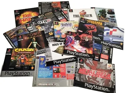 PS1 PLAYSTATION 1 Rare Manuals Front And Rear Inlays Artwork - Large Selection • £4.49