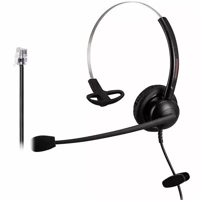 RJ9 Single Ear Headset With Microphone Call Centre Headphone Landline Phone UK • £19.99