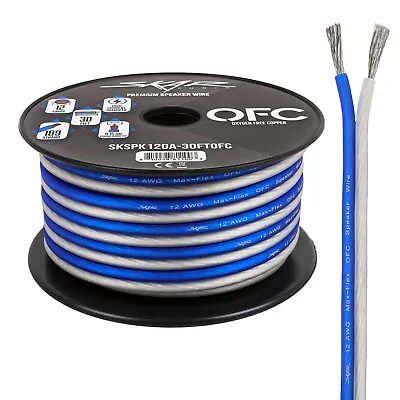 Skar Audio Elite 12 Gauge Oxygen-Free Copper Speaker Wire - 30 Feet (Blue/White) • $24.64