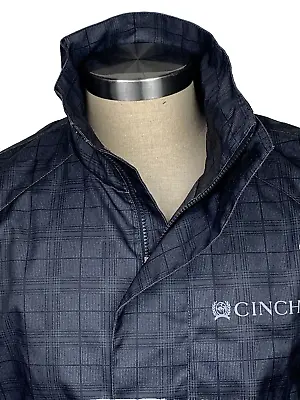 Cinch Mens Gray Patterned Jacket With Logo Armpit Ventilation Zips M Medium Used • $39.99