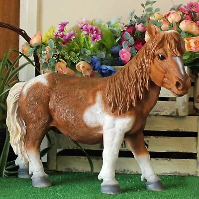 Horse Sculpture 50cm Animal Ornaments Resin Garden Pony Statue Lawn Patio Decor • £39.99