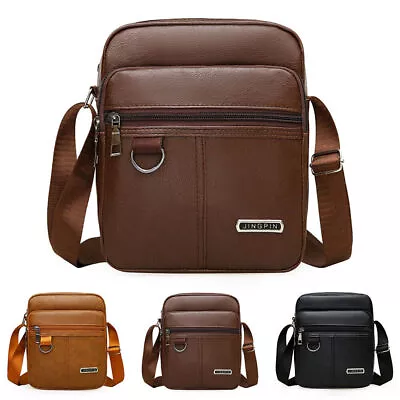 Men Boy PU Leather Crossbody Medium Shoulder Messenger Bag Office Worker Casual • $17.29