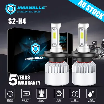 $36.75 • Buy H4 9003 2000W 300000LM LED Headlight Kit Lamp Bulbs Globes High Low Beam Upgrade