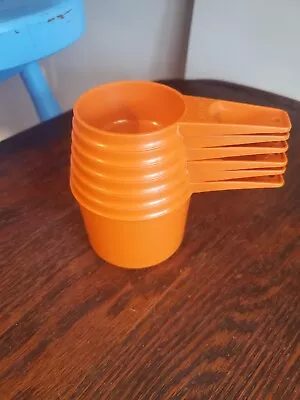 Complete Set Of 6 Vintage Harvest Orange Tupperware Measuring Cups • $23