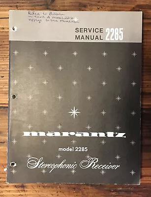 Marantz Model 2285 Receiver Service Manual *Original* • $94.97
