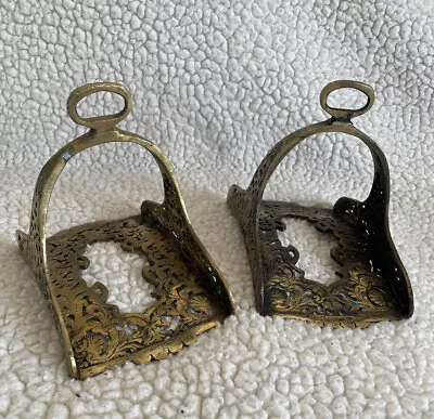 Vintage Pair Of Brass Saddle Stirrups - Very Neat • $75