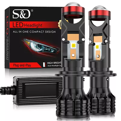 2Pcs H7 Bi-LED Projector Lens LHD Hi/Lo Beam Headlight Mini Bulbs 100W 22000Lm • $53.96