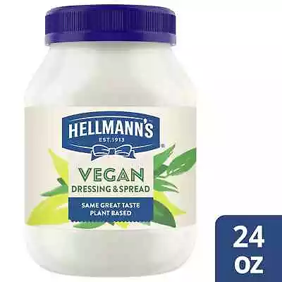 Hellmann's Vegan Dressing And Spread Plant-Based Mayonnaise 24 Oz Free Ship • $25